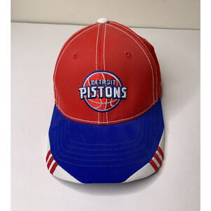 Detroit Pistons Adidas Youth Flex Fit Hat Cap Climalite Red Blue NBA